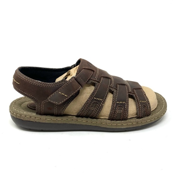 Clarks Men's Brown Union Open Toe Fisherman Sandals - Picture 1 of 9